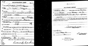 Leonardo Escalante Jr's WWI Draft Card. June 5, 1917.