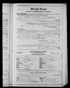 Mercedes Ana Romo marries Frank Carrillo, 1920. 