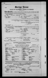 Charlie and Lupe's Marriage License, 1928. 