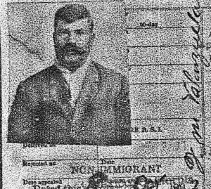 Jose Maria Valenzuela's travel manifest, 1927.
