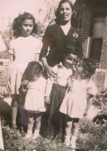 Picture day in Tuscon. Back row (L-R): Delia Guerrero and Nela. Front row (L-R): My mom, Lalo Guerrero, and my aunt. 